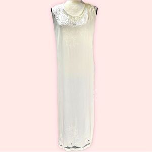 Vintage Jane Ashley Floral Lace Embroidered Maxi Dress